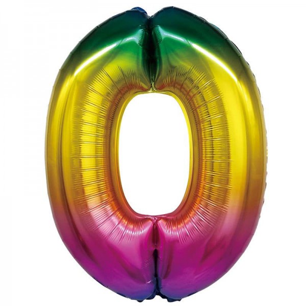 Цифра "0" радуга 34" / 88 см фото