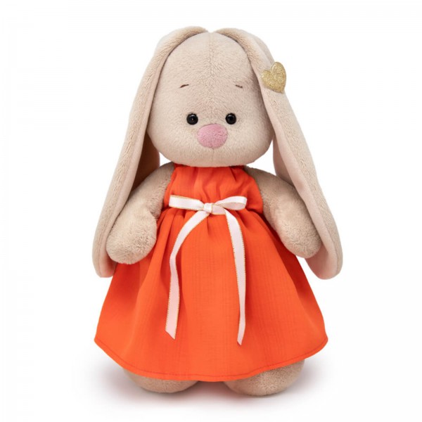 Зайка Ми в оранжевом сарафане с бантом 25 см фото
