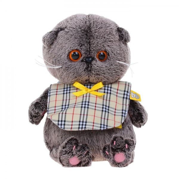 Басик BABY в клетчатом слюнявчике 19 см фото 1