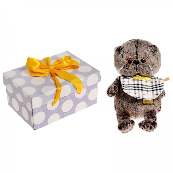 Басик BABY в клетчатом слюнявчике 19 см фото 2