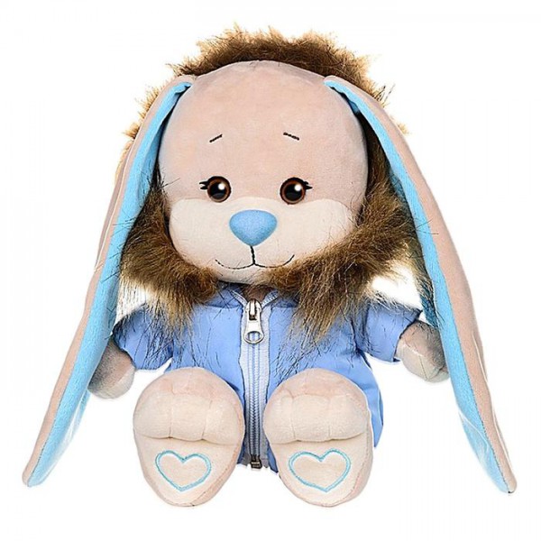 Зайка Жак в голубой зимней куртке 25 см фото 1