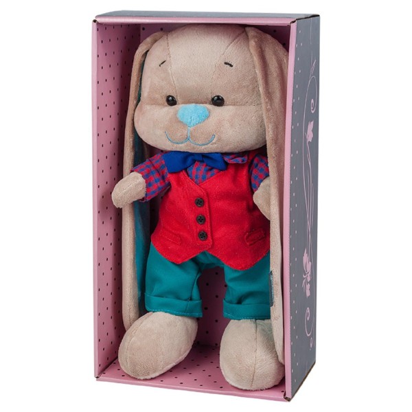 Зайка Жак в красной жилетке, 25 см фото 2