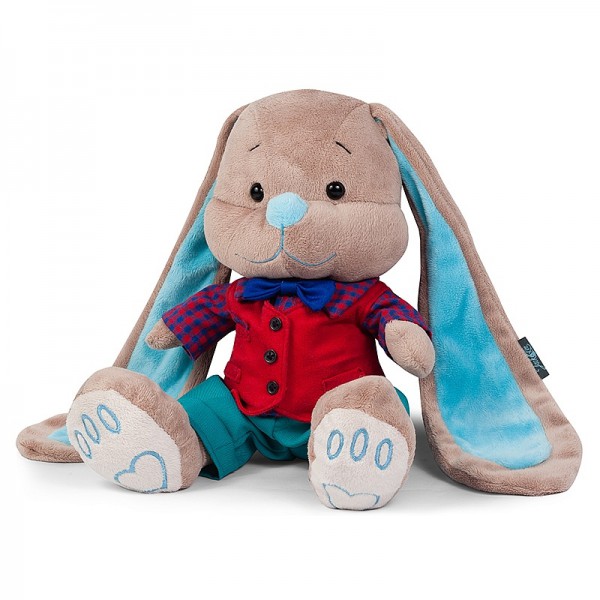 Зайка Жак в красной жилетке, 25 см фото 1