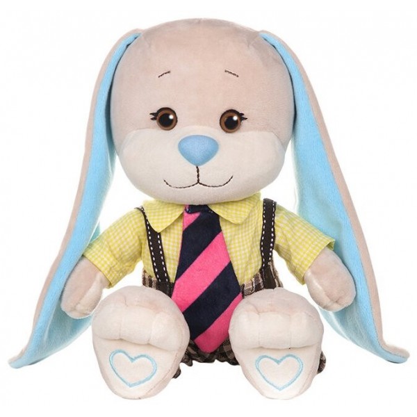 Зайка Жак в желтой рубашке и полосатом галстуке 25 см фото 1