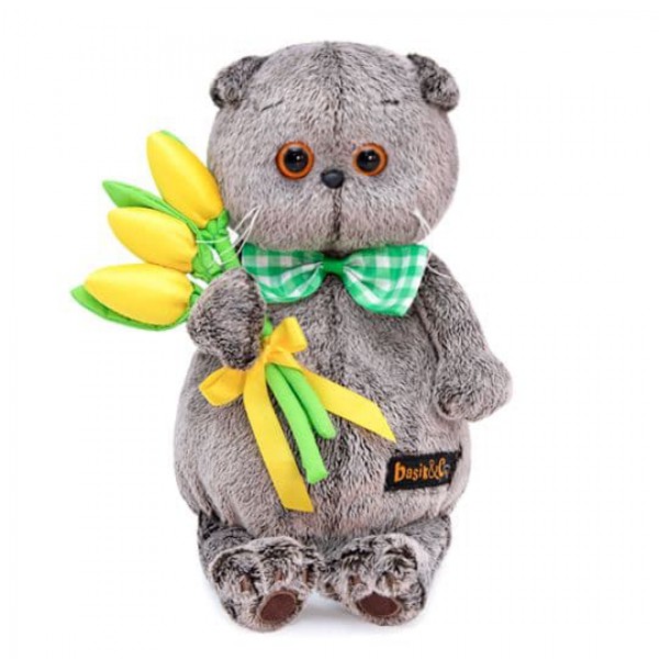 Басик с желтыми тюльпанами 22 см фото