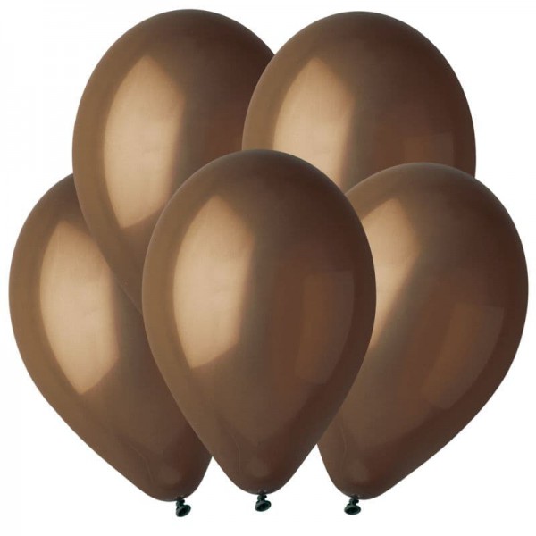 Латексный шар без рисунка "Коричневый" 12"/30 см + гелий* фото