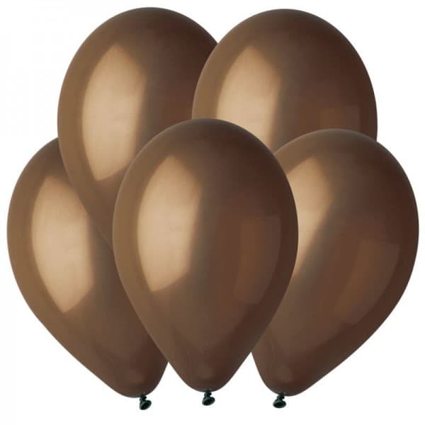 Латексный шар без рисунка "Коричневый" 12"/30 см + гелий + Hi-Float* фото