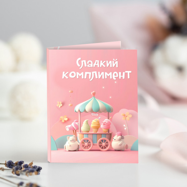 Мини-открытка "Сладкий комплимент" фото