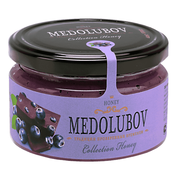 Крем-мёд Медолюбов черника с шоколадом, 250 мл фото