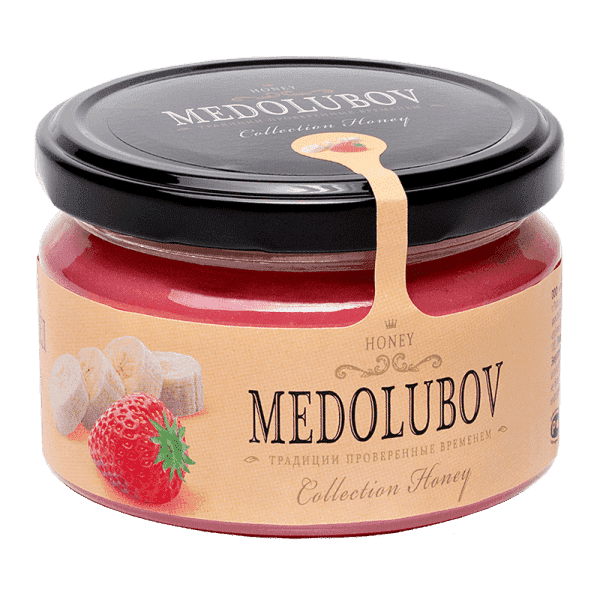 Крем-мёд Медолюбов клубника и банан, 250 мл фото
