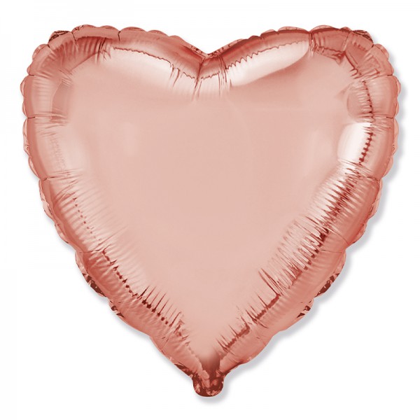 Сердце Розовое золото 18" / 48 см фото