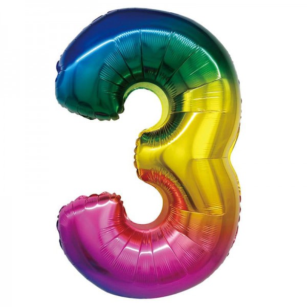 Цифра "3" радуга 34" / 88 см фото