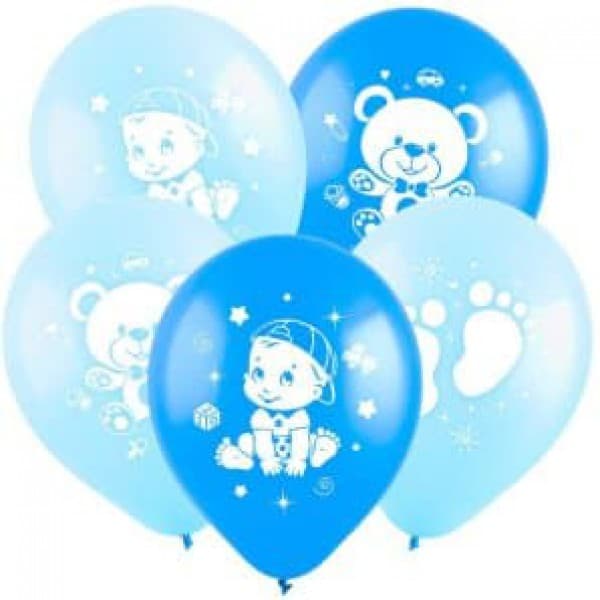 Латексный шар с рисунком "Малыш" 12"/30 см + гелий + Hi-Float* фото