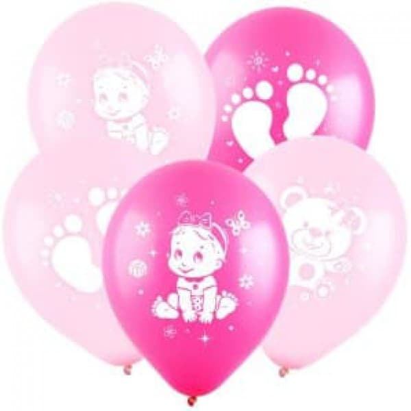 Латексный шар с рисунком "Малышка" 12"/30 см + гелий + Hi-Float* фото