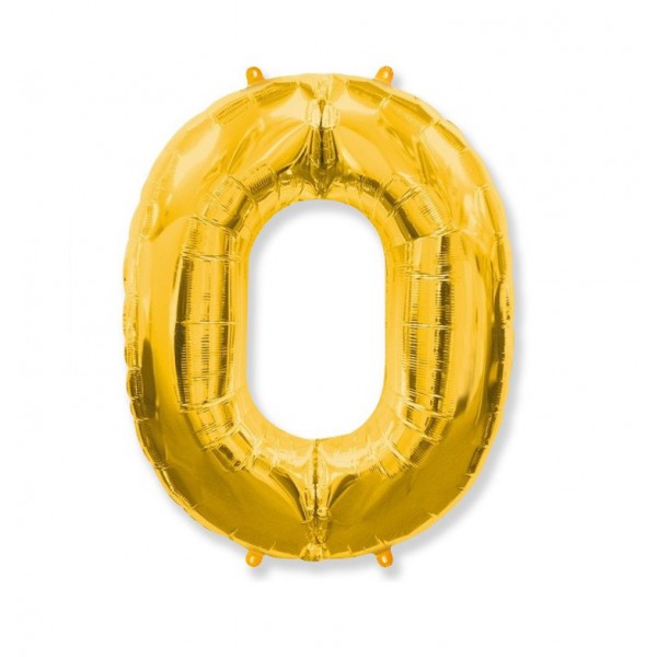 Цифра "0" золото 40" / 102 см фото