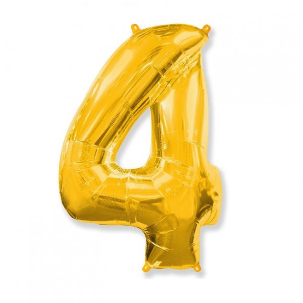 Цифра "4" золото 40" / 102 см фото