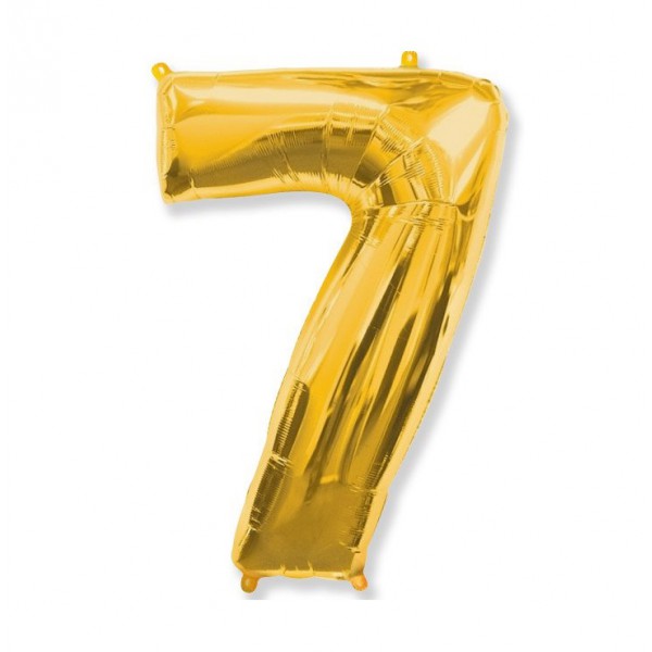 Цифра "7" золото 40" / 102 см фото