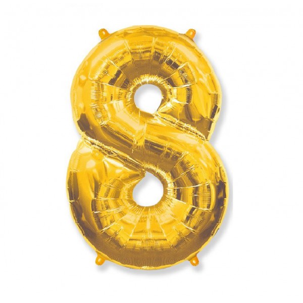 Цифра "8" золото 40" / 102 см фото
