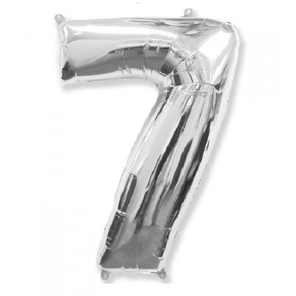 Цифра "7" серебро 40" / 102 см фото