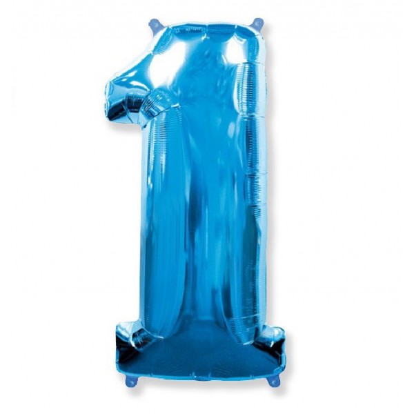 Цифра "1" синий 40" / 102 см фото