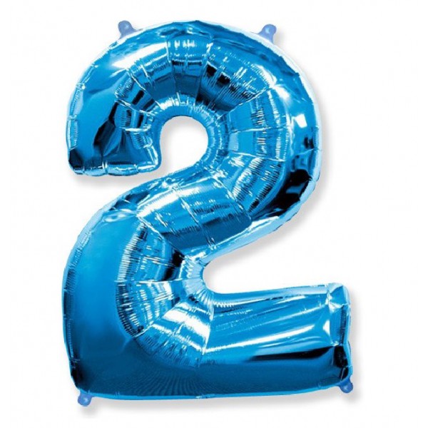 Цифра "2" синий 40" / 102 см фото