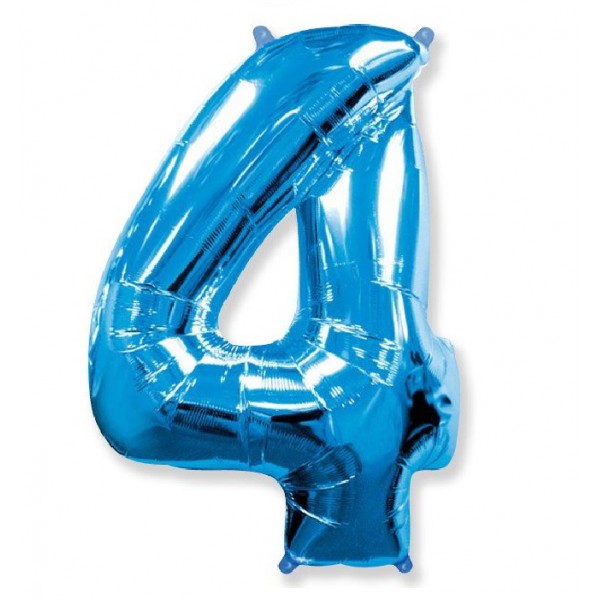 Цифра "4" синий 40" / 102 см фото