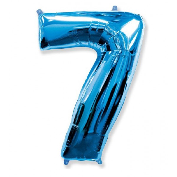 Цифра "7" синий 40" / 102 см фото