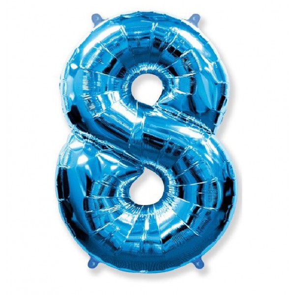 Цифра "8" синий 40" / 102 см фото