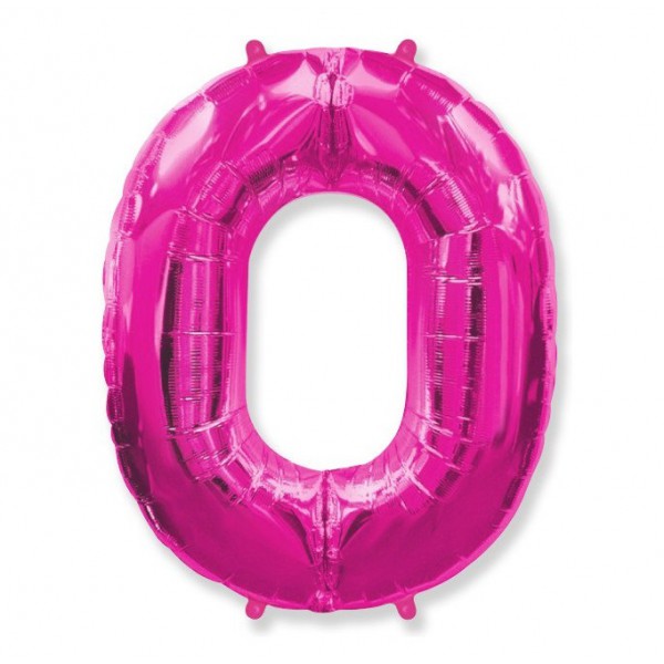 Цифра "0" фуксия 40" / 102 см фото