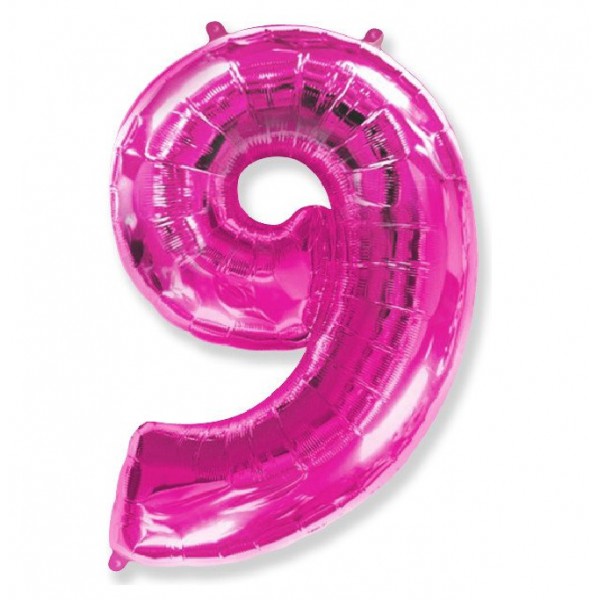 Цифра "9" фуксия 40" / 102 см фото