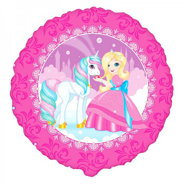 Принцесса Мия и единорог, фольгированный шар18"/46 см фото