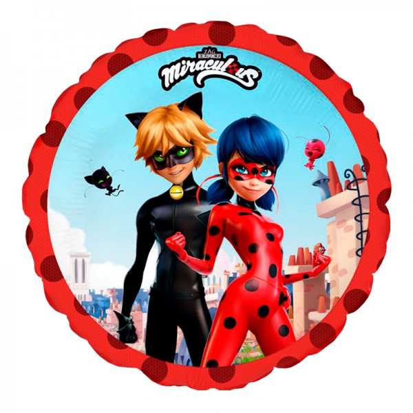 Леди Баг и Супер Кот, фольгированный шар 18"/46 см фото