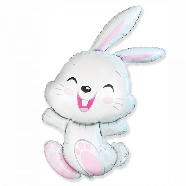 Зайчик нежный, фольгированный шар 44"/112 см фото