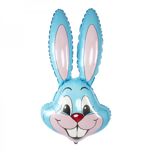Заяц (голубой), фольгированный шар 35"/89 см фото