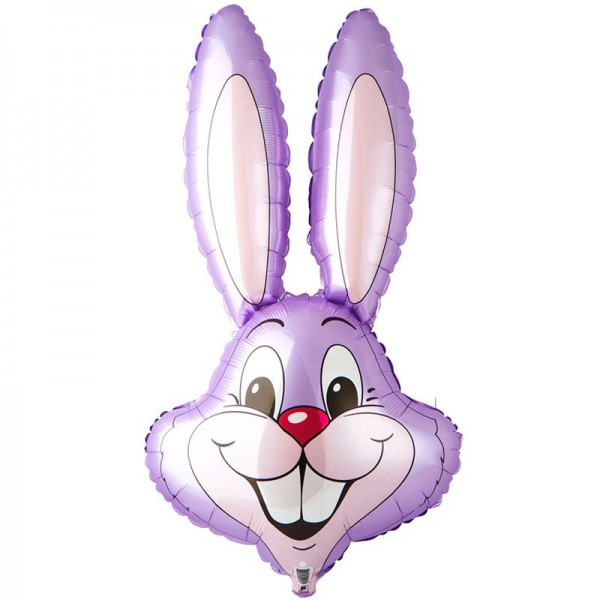 Заяц (сиреневый), фольгированный шар 35"/89 см фото