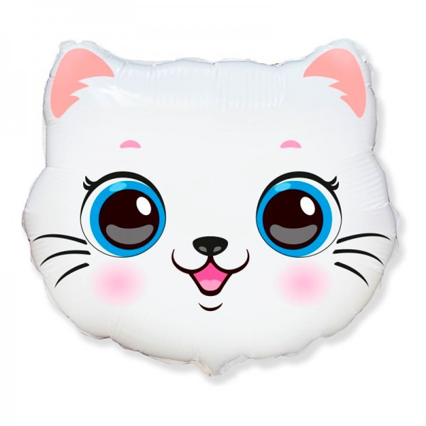 Кошечка голова, фольгированный шар 22"/55 см фото