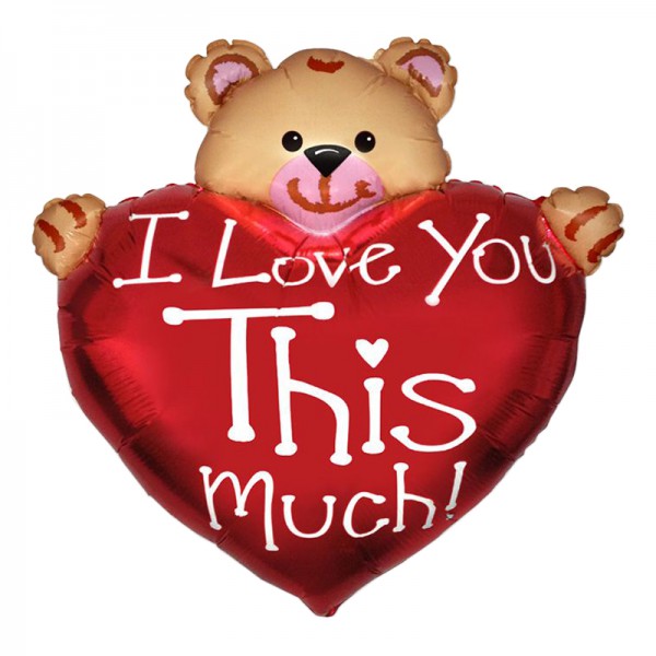 Мишка Я тебя люблю, фольгированный шар 38"/96 см фото