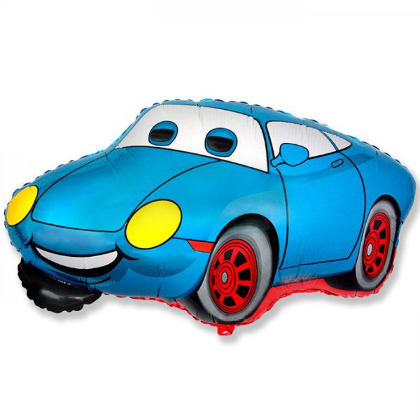 Гонщик синий, фольгированный шар 32"/81 см фото