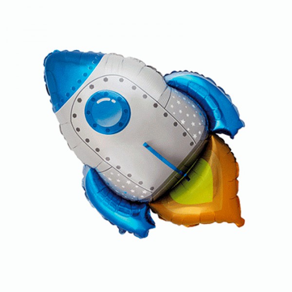 Ракета синяя, фольгированный шар 30"/76 см фото