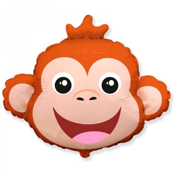 Обезьянка голова, фольгированный шар 30"/76 см фото