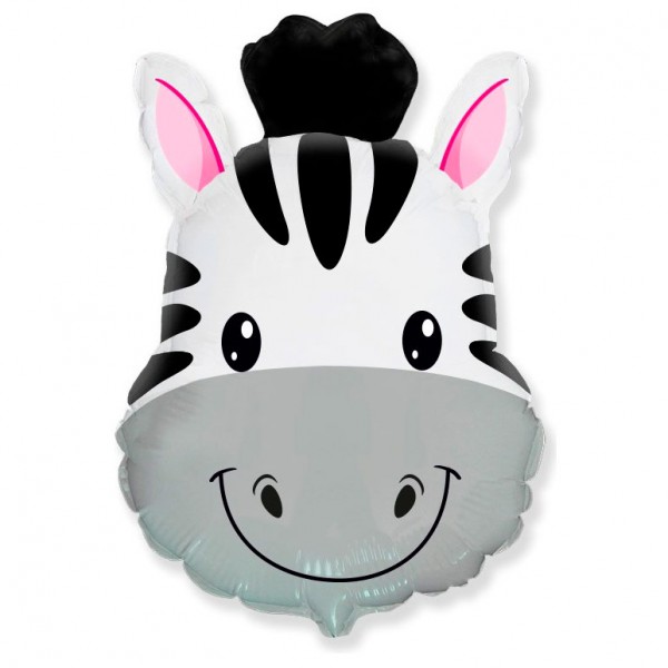 Зебра голова, фольгированный шар 27"/68 см фото