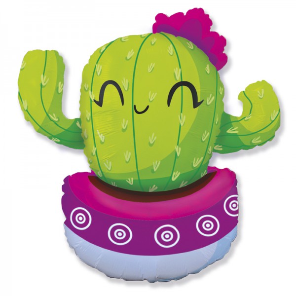 Кактус розовый, фольгированный шар 36"/91 см фото
