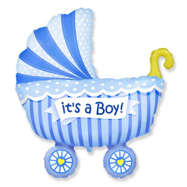 Коляска Это мальчик, фольгированный шар 36"/91 см фото