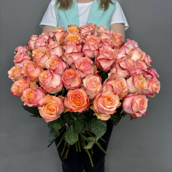 Букет из 51 оранжевой розы фото 2