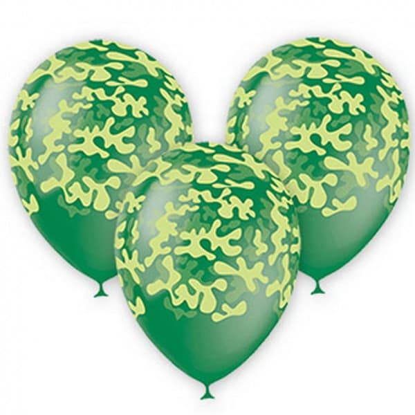 Латексный шар с рисунком "Милитари" 12"/30 см + гелий + Hi-Float* фото