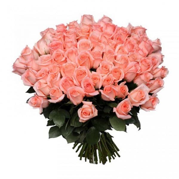 Букет из 101 персиковой розы фото 1