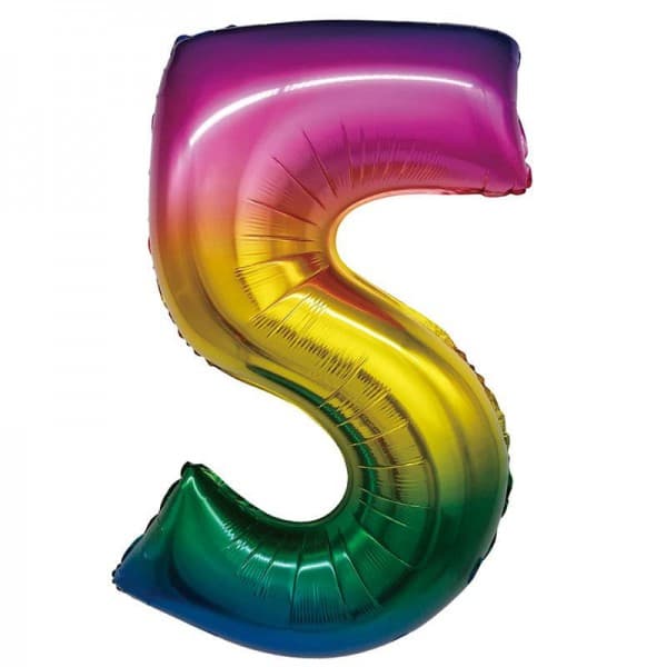 Цифра "5" радуга 34" / 88 см фото