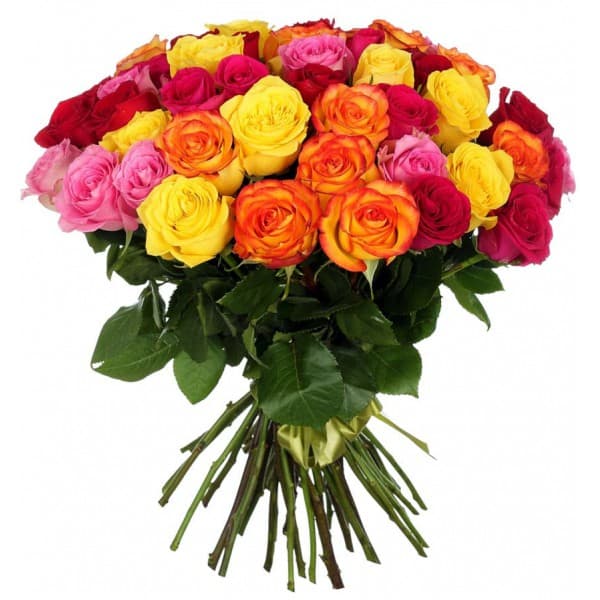 Букет яркий из 51 розы фото 1