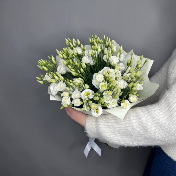 Букет из 15 белых эустом фото 2