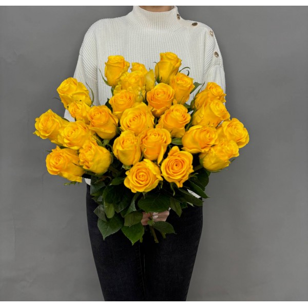 Букет из 25 желтых роз фото 1